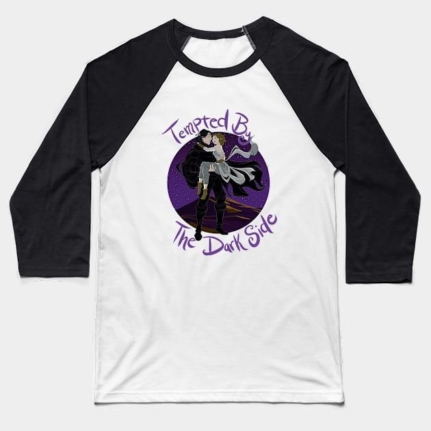 Reylo Tempted by the Dark Side Baseball T-Shirt by Drea D. Illustrations